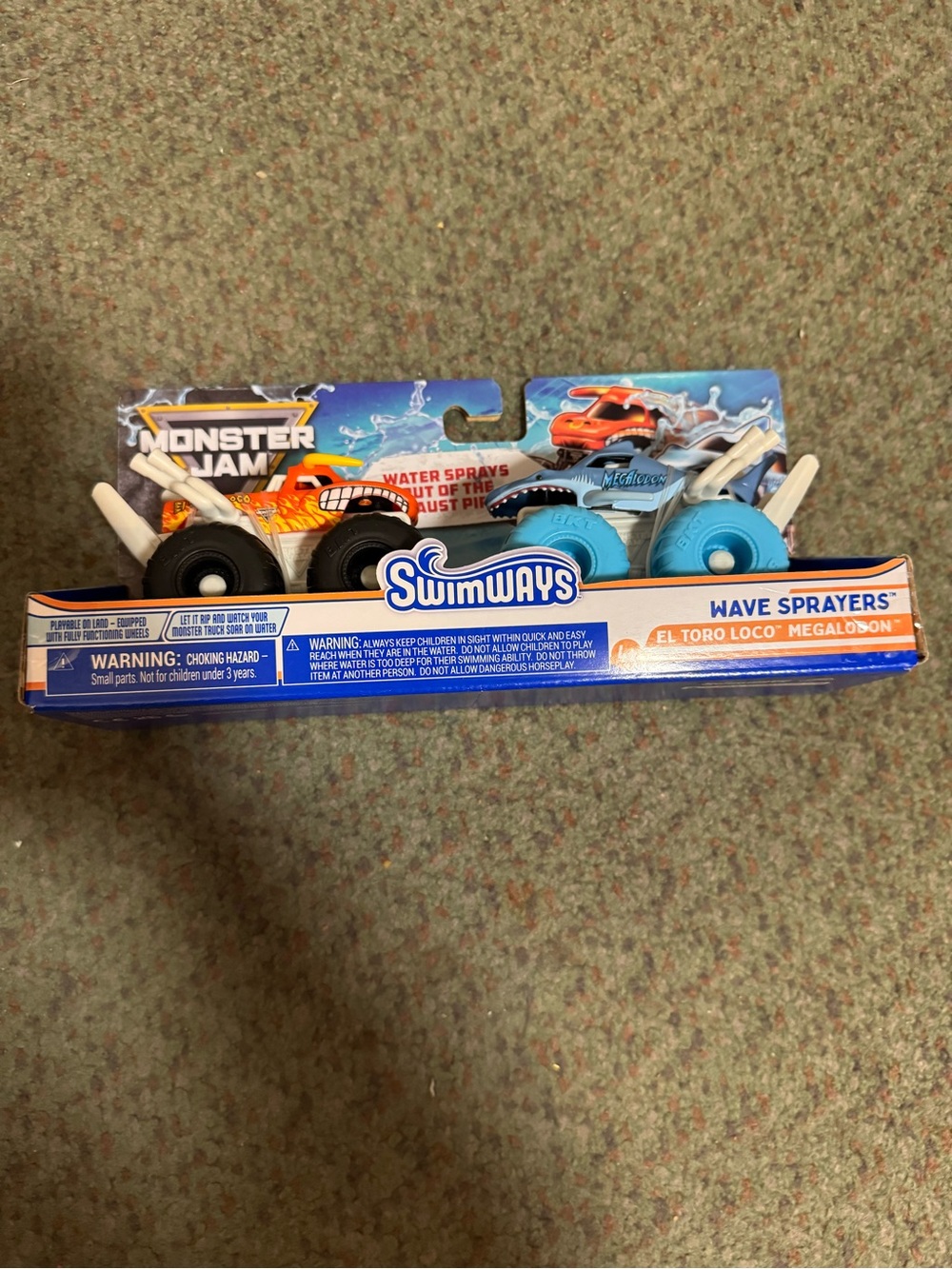 Monster Jam El Toro Loco & Megalodon Swimways Riptide Racers (Splash Toys)